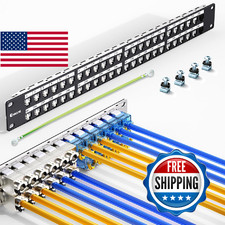 Enmane 48Port Blank Keystone Patch Panel Rackmount Wall Mount 1U 19-inch Network