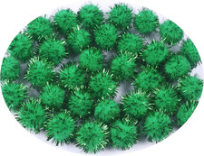200pcs Glitter Tinsel Pom Poms Sparkle Balls for DIY Craft/Party Decoration/Cat