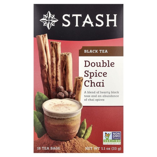 Black Tea, Double Spice Chai, 18 Tea Bags, 1.1 oz (33 g)