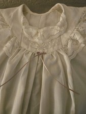 christening gown -Vtg. Never Worn Sz 2 - 3 -4 Lace Long Sleeved Embroidered