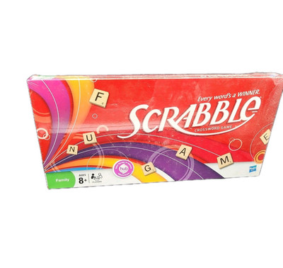 SCRABBLE by Parker Bros.  Hasbro 2008 Edition Wooden tiles New Box Damage On End
