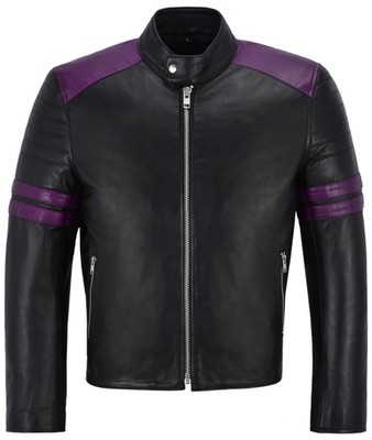 Fight Club Mayhem schwarz/lila Herren Echt Lammleder Leder Film Film Jacke