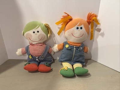 Pair Vintage  Playskool Dressy Bessy Dapper Dan Cloth Doll Ragdoll Used