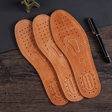 1 Pair Cowhide Insoles For Shoes Men Comfortable Deodorant Casual Leather Insole