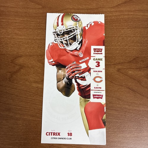 2014 49ERS LEVI'S STADIUM STAGIONE INAUGURALE APERTURA CASA BIGLIETTO COMMEMORATIVO TESSERA - Foto 7 di 10