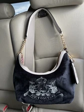 NWT Juicy Couture Classic SCOTTIE Dogs Liquorice Black Hobo Shoulder Bag Purse