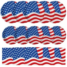 New 4th of July Plates and Napkins Sets - Patriotic American Flag Party Supplies