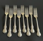 Estate Towle French Provincial Sterling Silver 8 Dinner Forks No Monogram 7 1/4”