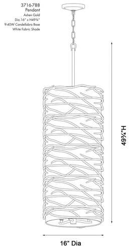 Minka Lavery 3716 Branch Reality 9 Light 16"W Pendant - Textured Ashen Gold - Picture 10 of 11