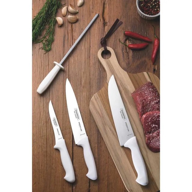 Tramontina ProLine 4 Pk Cook's Knife Set Carbon Steel Chef Knives for