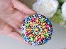 Mandala - Handmade Stone   Gift  Love  Dot Painting  Perfect for Home Decor