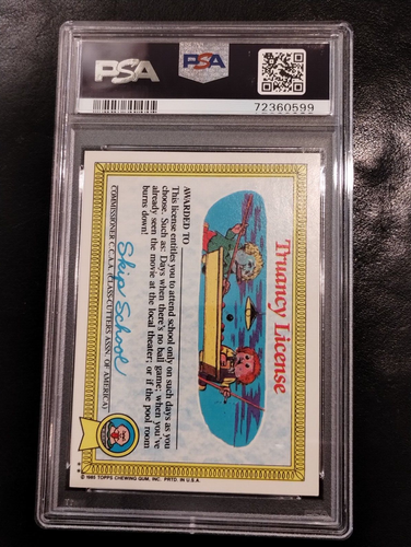 1985 Topps Garbage Pail Kids FAT MATT #26b, 1st Series, PSA 8 - Glossy Back! - Picture 2 of 3