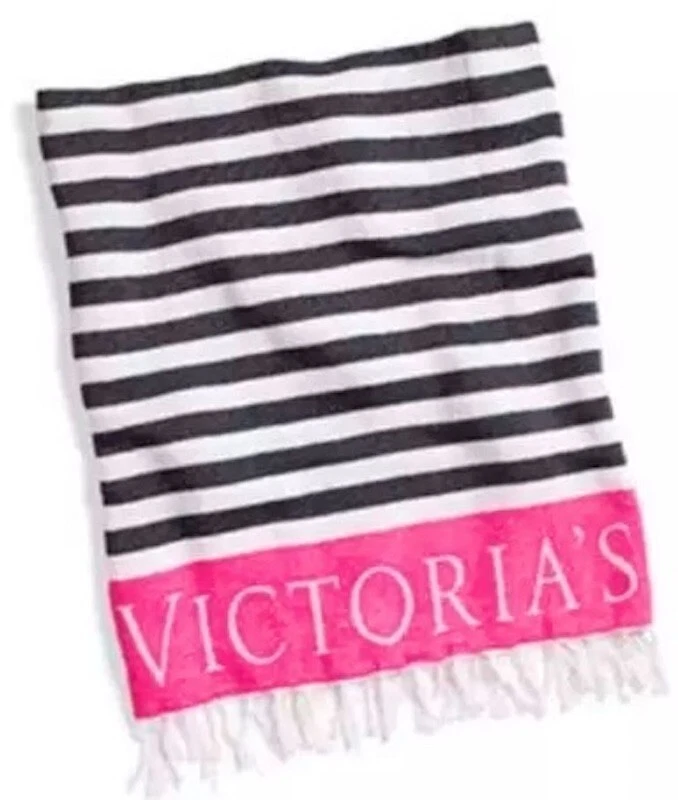 Victoria's Secret Throw Blanket Striped Beach Finge 50 x 60 Free Tote Bag - Image 4 of 4