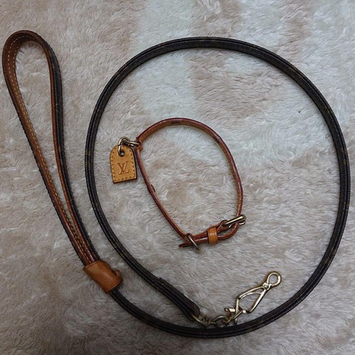 Louis Vuitton collars and leashes dog pet leash daek beown monogram with box - Picture 3 of 5