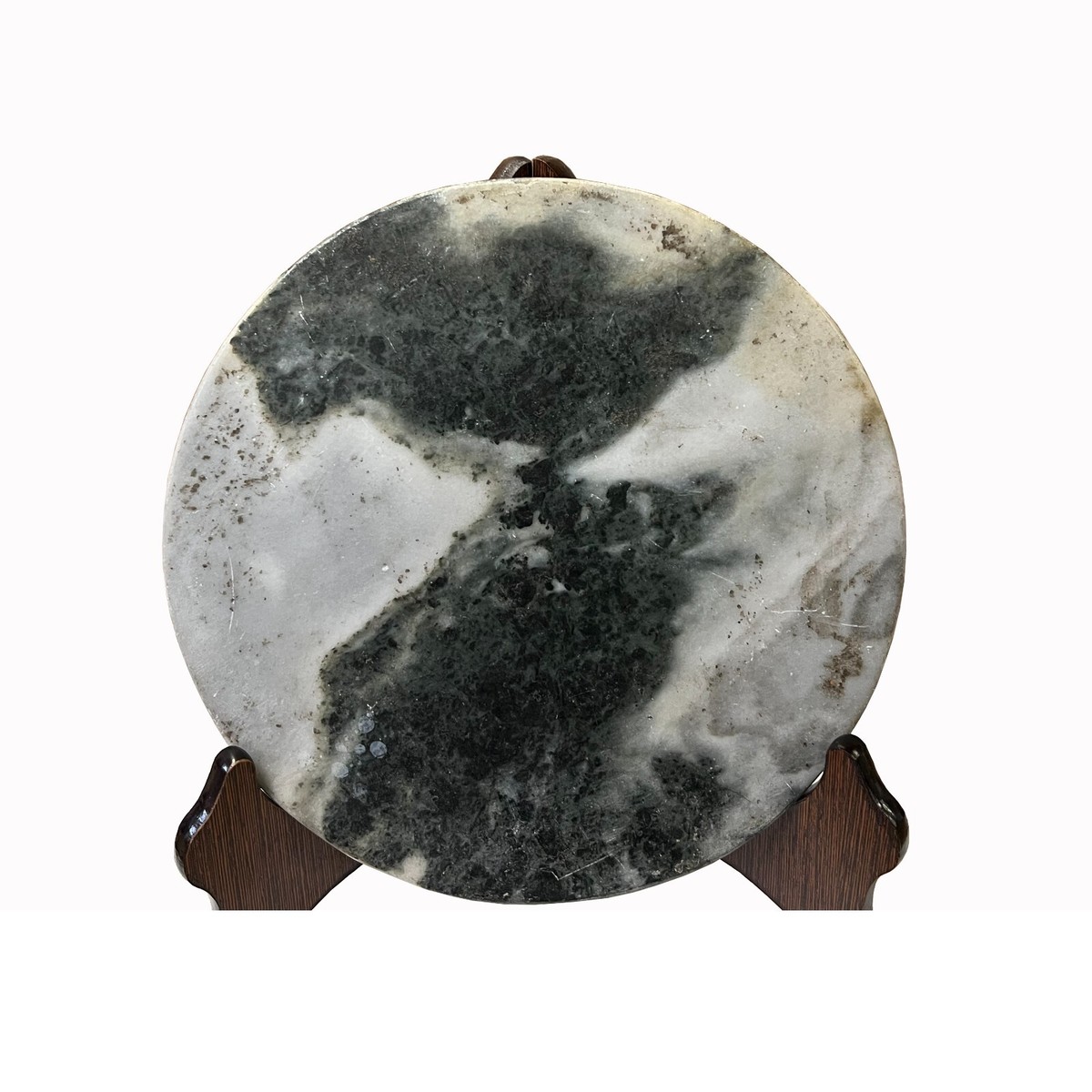 Chinese Natural Dream Stone Round White Fengshui Plaque Display ws2263S Chinese Natural Dream Stone Round White Fengshui Plaque Display ws2263S