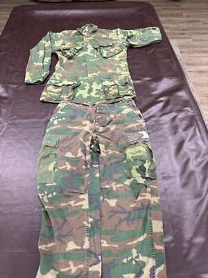 US Military Vietnam Era Jacket Pants Hat Set Camouflage Ripstop
