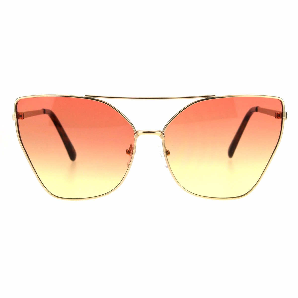 Metal frame ombre sunglasses Amazon.com: JuicyOrange Oversized Sunglasses Rose Gold Metal  main image 2