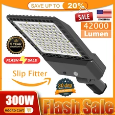 LED 300W Parking Lot Light,Slip Fitter,5500K White, 39000 Lumens, with Photocell