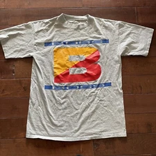 Mens Hugo Boss Jumbo Graphic Print T Shirt Size XL Gray Short Sleeve Spell Out