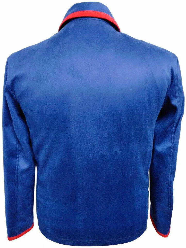 Men's Ted Lasso Jason Sudeikis Jacket - Football Coach Blue Varsity Jacket - Image 3 of 3