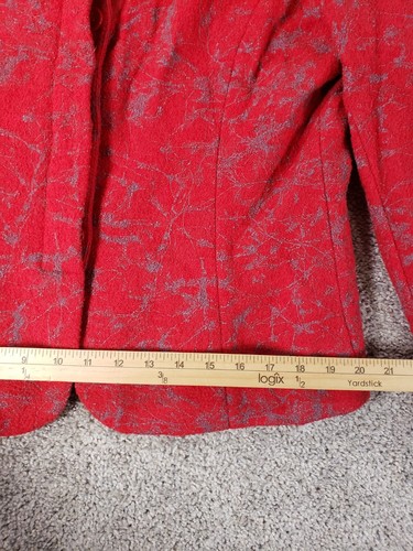 J'Envie Women's Suit Set Wool Size 14 Red Artsy Abstract - Picture 6 of 21