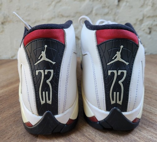 Air Jordan 14 Retro GS Größe 6,5Y schwarze Zehe weiß schwarz rot silber 654963 102 ansehen - Bild 5 von 14