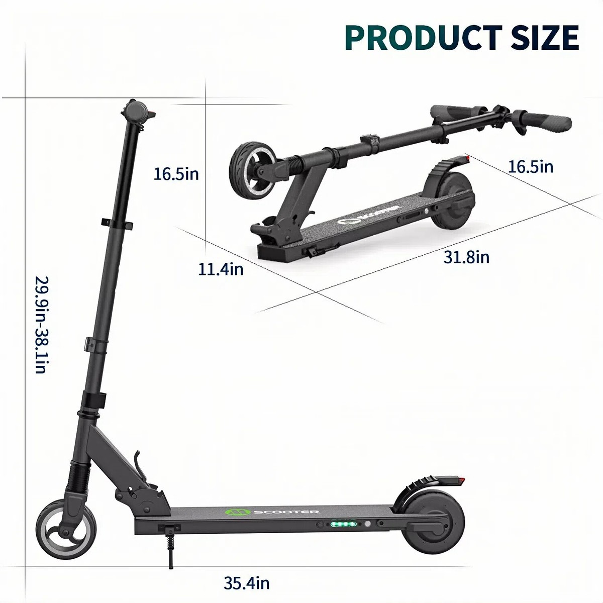Megawheels S1 Electric Scooter for Kids Teens 250W Adjustable
