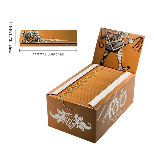 50 paquetes de papel de liar para madera RYO 1 1/4 tamaño 1,25" 77 mm cáñamo tabaco caja completa - Imagen 3 de 9