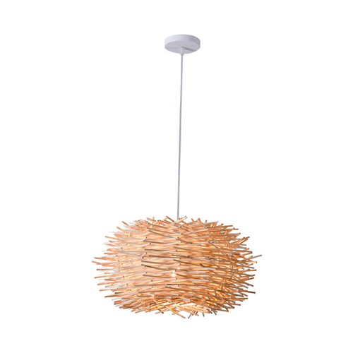 Handmade Rattan Woven Pendant Light Bird Nest Hanging Lamp Chandelier - Picture 2 of 12