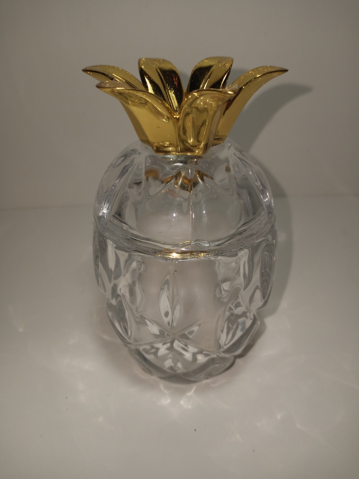 New Gorham Lady Anne Gold Crystal Pineapple Votive Tea Light Candle
