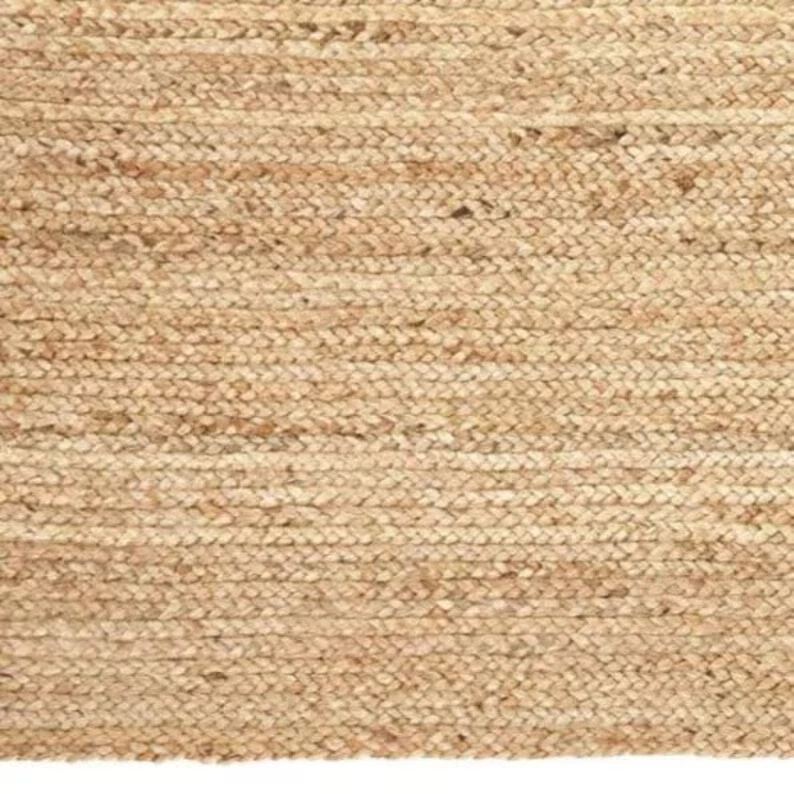 Handmade Natural Jute Rug, Solid Border jute rug, custom size rug, Braided rug, - Image 3 of 4