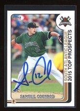 2015 Augusta GreenJackets SAM SAMUEL COONROD Signed Card autograph AUTO GIANTS