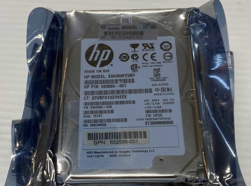 Lot of 4x HP 693569-001 EG0300FCVBF 300GB 6Gb/s 10k 2.5" SAS Hard Disk Drive - Picture 2 of 3