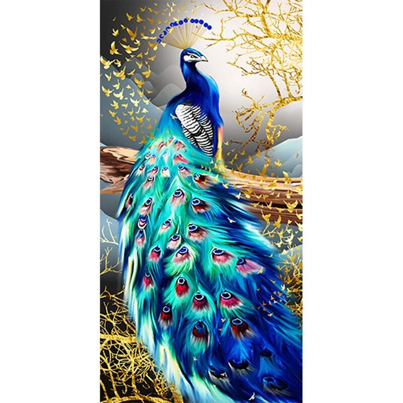 Carteles e impresiones de decoración del hogar arte de pared lienzo pintura lienzo pavo real azul animal Foto 4 de 4