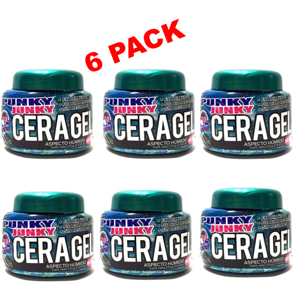 6X PACK PUNKY JUNKY CERAGEL GEL WAX 9.52 oz each FX BRILLANTE MAXIMUM HOLD - Image 2 of 2