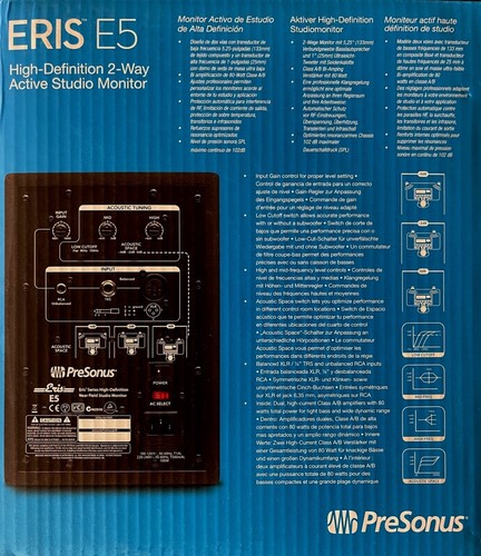 New Pair of PreSonus ERIS E5 5.25" Active Hi Def Studio 2-Way Monitor Set of 2 - Picture 7 of 10