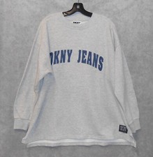OLDER DKNY JEANS SWEATSHIRT - SIDE VENTS - MEDIUM GRAY