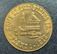 1966 BOEING 50th ANNIVERSARY ~ PLANT #1 1916 TOKEN ~ BU ~BEAUTIFUL MEDAL~