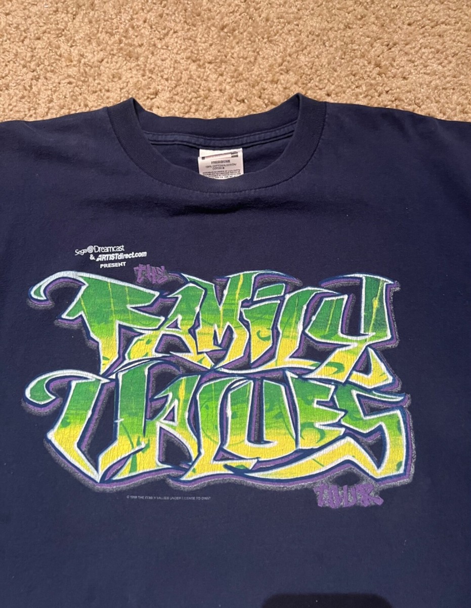 Family Values Tour 1999 セガ ドリームキャスト Tシャツ Vintage Rare 1999 Sega Dreamcast Family Values Tour T-Shirt