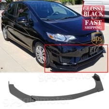 For Honda Fit 2014-2017 JDM Style Glossy Black Front Bumper Body Kit Spoiler Lip