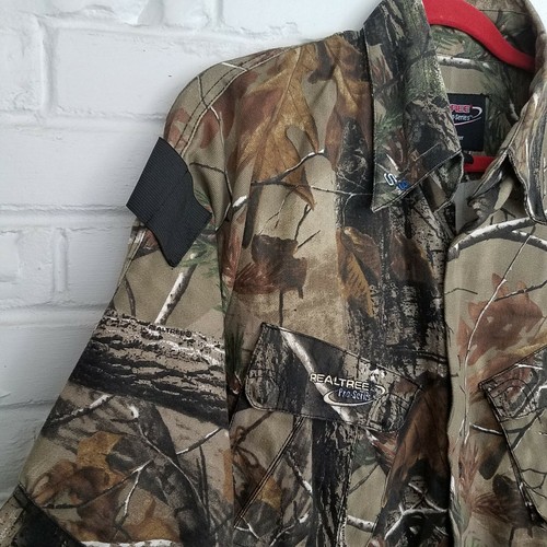 Mens L Real Tree Pro Series Long Sleeve Button Camouflage Hunting Shirt/Jacket - Picture 3 of 8