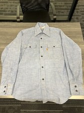 RARE Levi's Vintage 70's Orange Tab Men's Western Style Denim Shirt USA MEDIUM