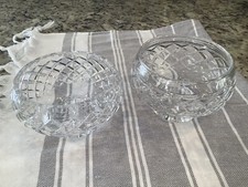Glass  Crystal   Pattern Candy Dish  Set 2 / Fruit Bowl -