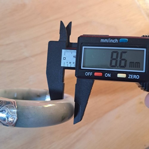 Jade Typ A grüner natürlicher Armreif Silber Burmeses Armband Größe 56,5 mm. S008 - Bild 13 von 14