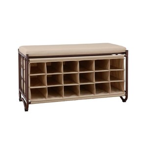 39 In Shoe Storage Bench Metal And Canvas W 18 Individual