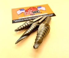 Broca escalonada de 3 piezas FLAUTA ESPIRAL Cobalto M42 UNIBIT Drill Hog® Garantía de por vida