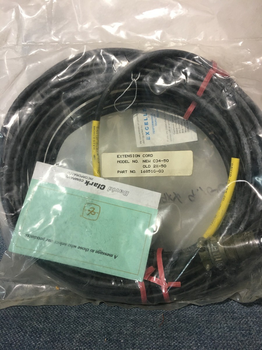 David Clark C34-50 Extension Cord - 50 foot (OLD #2X-50) | eBay