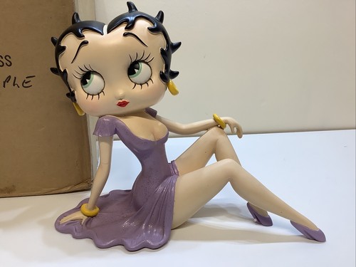 Betty Boop Figurine Sitting Purple Dress Rare 4508FU2 Large 11 Inch - 第 7/10 張圖片
