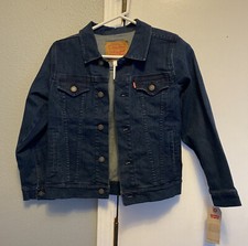 NWT 53 LEVI  S Boys Denim Long Sleeve Cotton Trucker Jacket Size S 8-10 