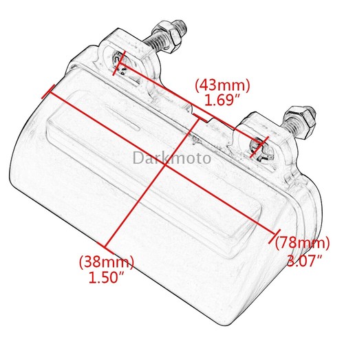 DC 12V License Plate LED White Light Universal Fit For ATV Motorcycle Rear Light - Picture 2 of 12